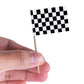 100 Pack Mini Checkered Racing Flag Finish Line Cupcake Toppers Party Decorations Picks Set (2.5 Inches Tall)