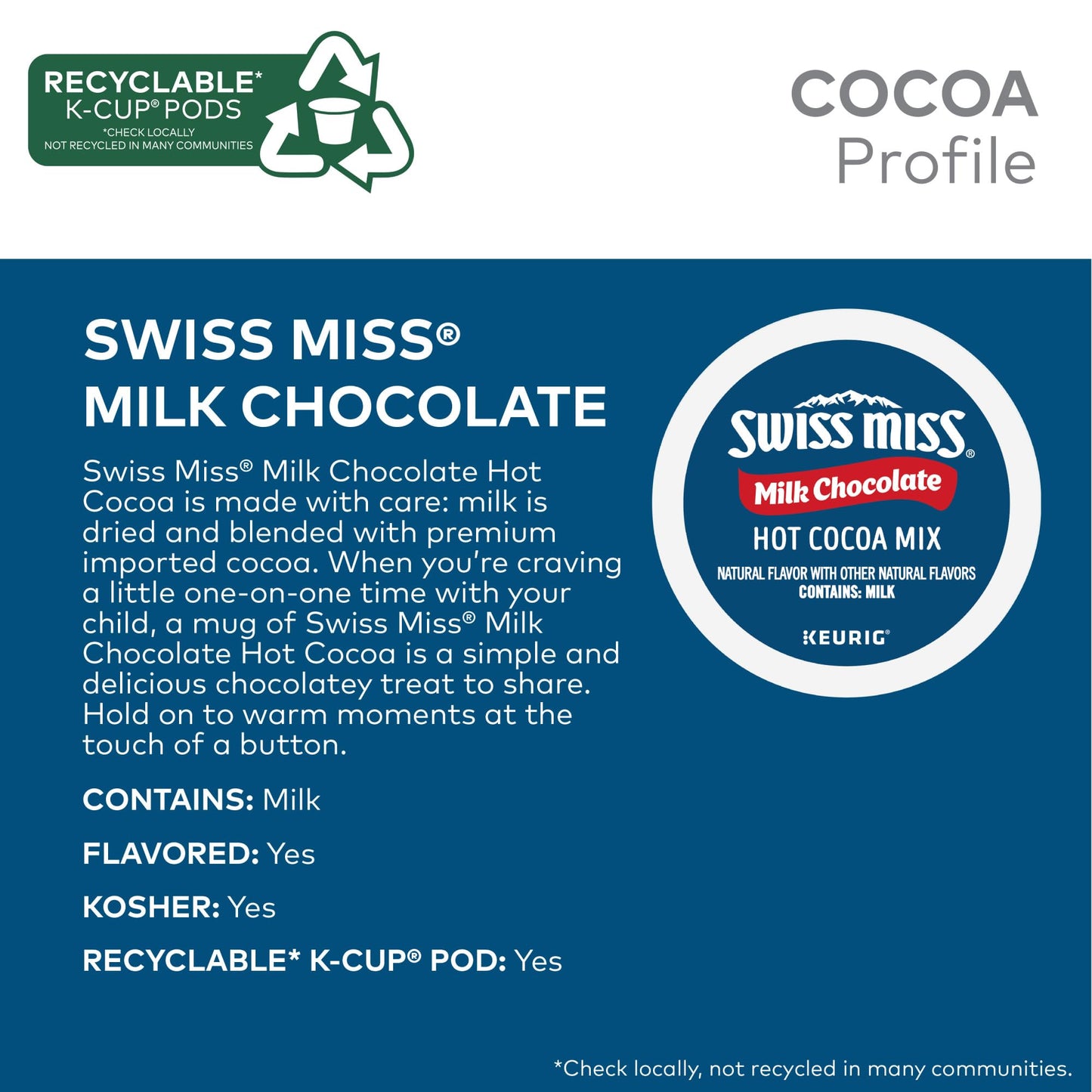 Swiss Miss Milk Chocolate Hot Cocoa Keurig Single-Serve K Cup Pods, 28 Count