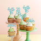 ZHUOWEISM 24PCS Cupcake Toppers Glitter Happy 16th Birthday Decorations Small Light Blue Bamboo