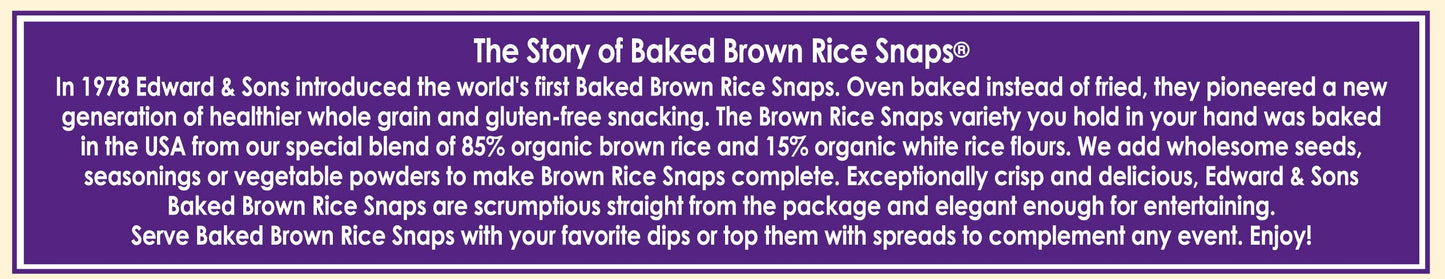 Edward & Sons Brown Rice Snaps Black Sesame 3.50 Ounces (Case of 12)