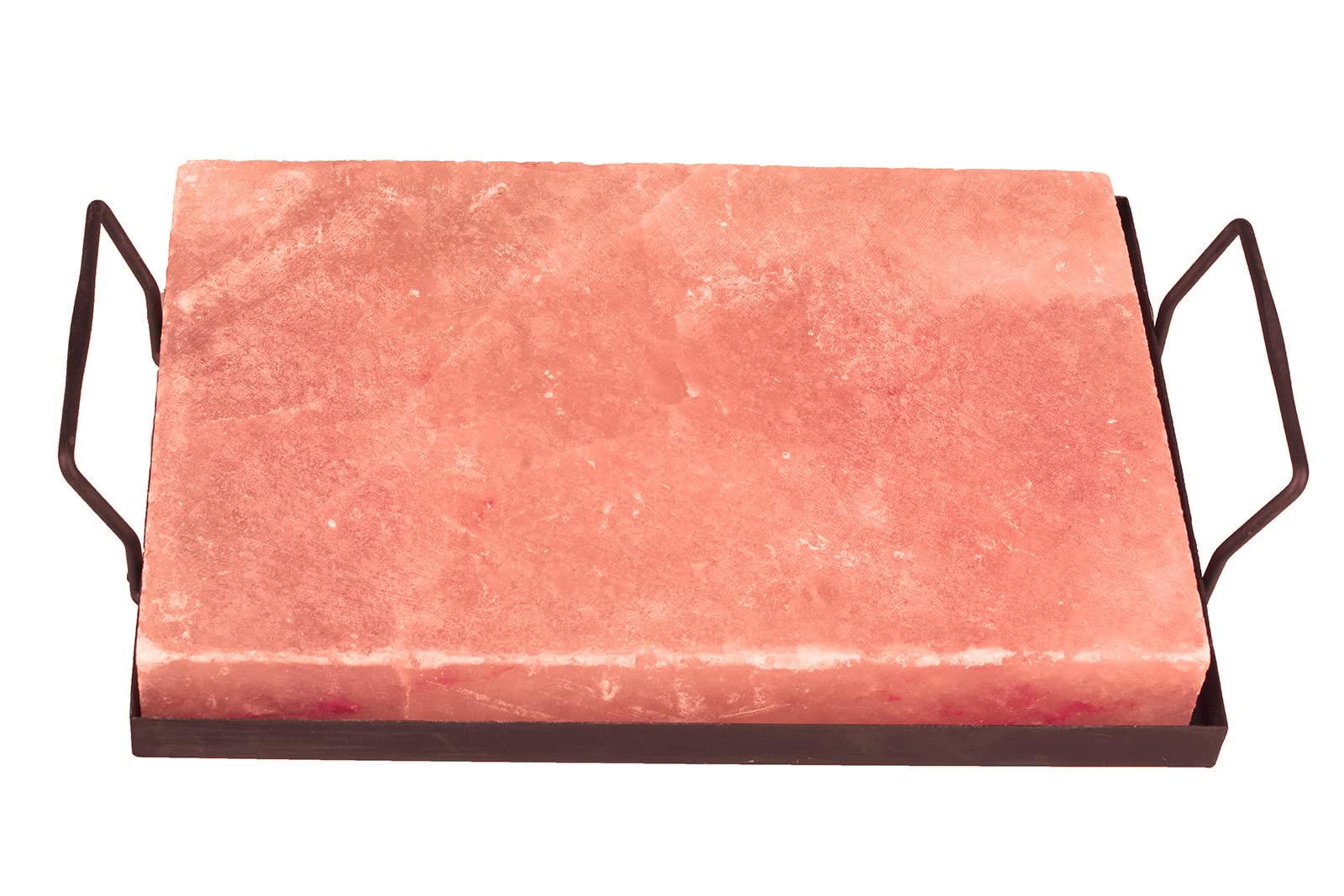 OULLYY Himalayan Salt Plate Set, 12 x 8 x 1.6, Pink, Includes Holder for Grilling, Searing, Chilling, Cutting, and Serving