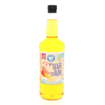 Hypothermias Shaved Ice & Snow Cone Syrup - Quart (32 fl. oz) - Mango - Made with Non-GMO 100% Pure Cane Sugar, No Corn Syrup - 