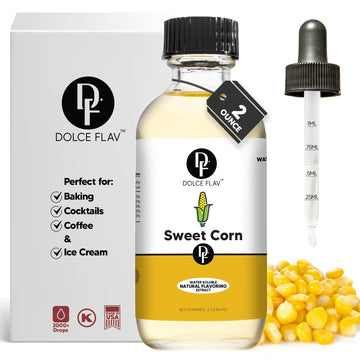 Dolce Flav Natural Sweet Corn Extract 2 oz - Kosher, Sugar-Free, Concentrated Savory-Sweet Flavor for Baking, Cornbread & Ice Cr