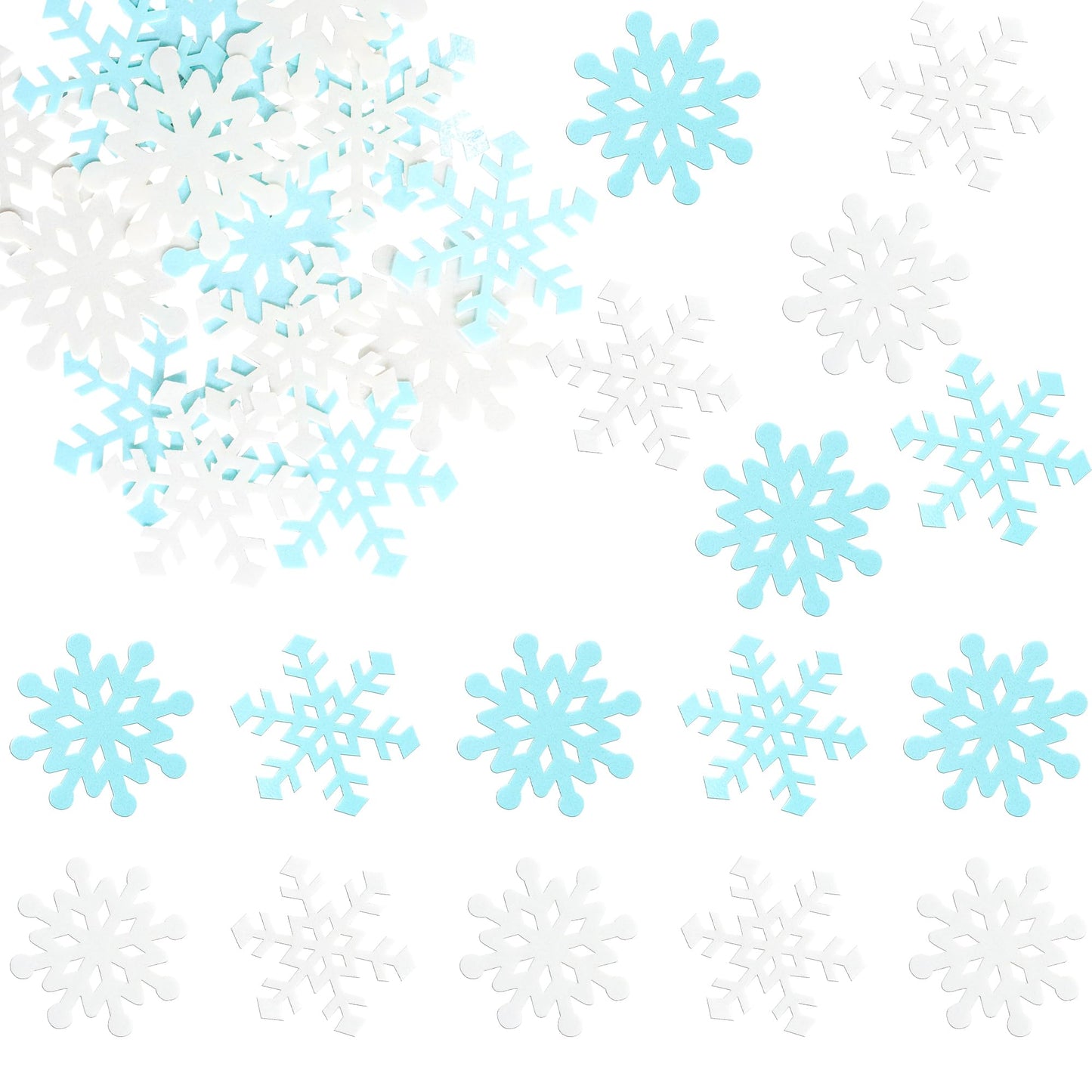 Gyufise 60Pcs Edible Snowflakes Cupcake Toppers - Snowflake Cake Decorations Wafer Paper Sprinkles For Christmas Winter Holiday