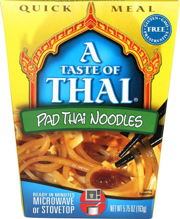 A Taste of Thai Pad Thai Noodles - 5.75oz Single Pack Heat & Eat Instant Noodles Flavored with Classic Thai Sauce | Gluten-Free 