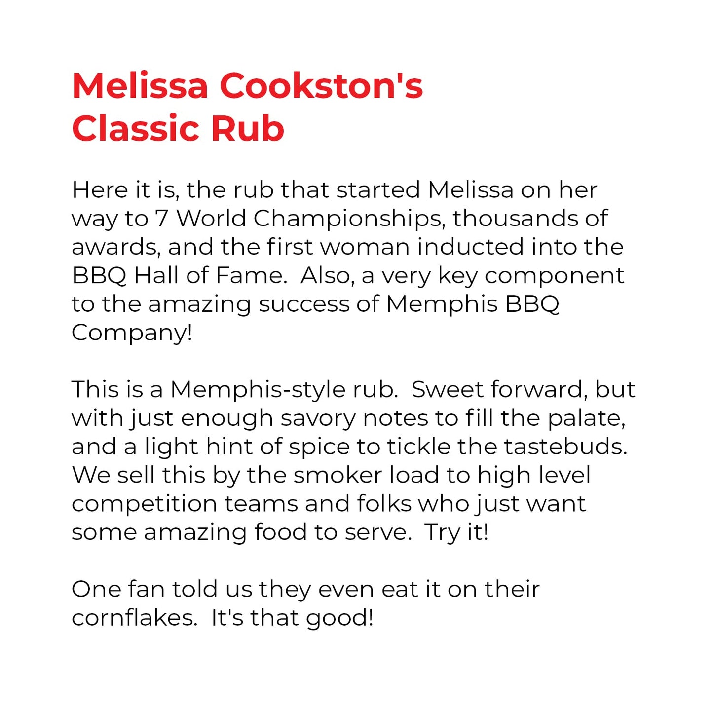 Melissa Cookston'S Classic Bbq Rub, Award Winning Barbecue Rubs, 16 Oz