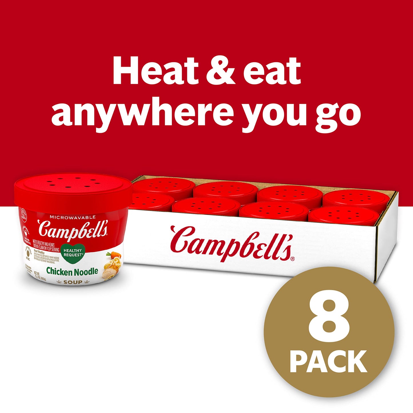 Campbell'S Healthy Request Chicken Noodle Soup, 15.3 Oz Microwavable Bowl (Case Of 8)