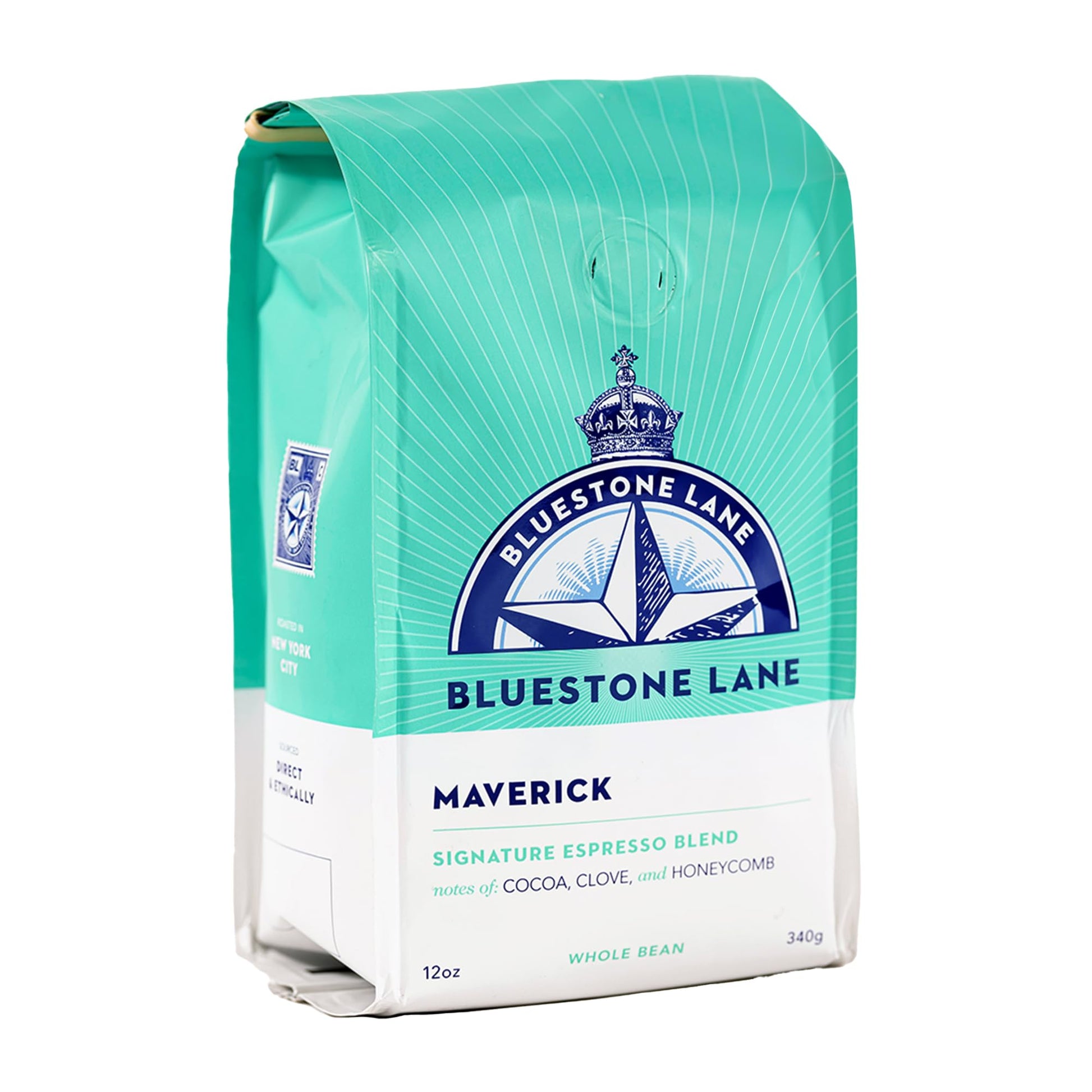 Bluestone Lane Coffee Beans  Maverick Espresso  Medium Roast  Whole Bean  12 Ounce Bag