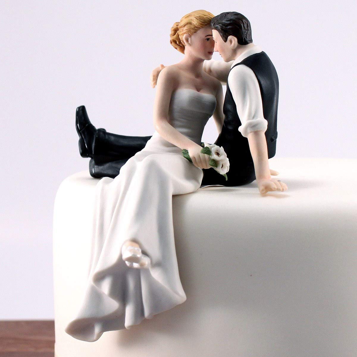 Weddingstar Look Of Love Bride And Groom Porcelain Figurine Cake Topper, 4 1/8'' X 4 1/2'' H