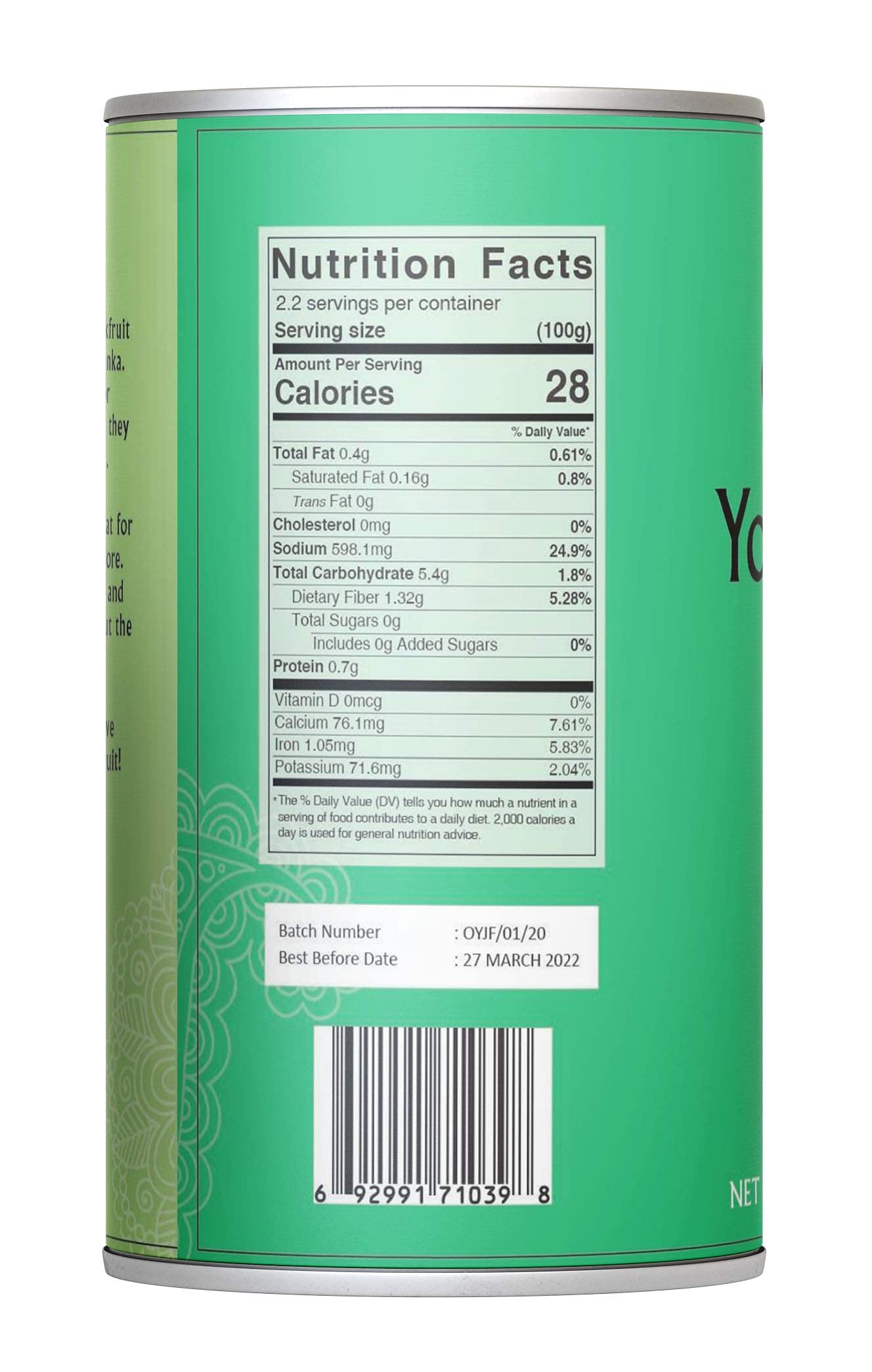 Jiva Organic Young Green Jackfruit 14 Ounce (Pack of 6) - BPA Free, Gluten Free, Jackfruit Canned, Delicious Vegan Meatless Alte