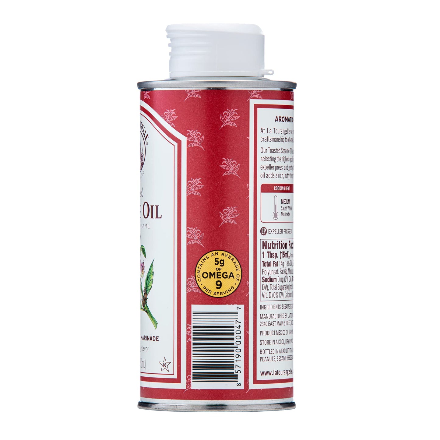 La Tourangelle, Toasted Sesame Oil, Great for Cooking, Add to Noodles, Stir-Fry, Vegetables, Vinaigrettes, and Marinades, 8.45 f
