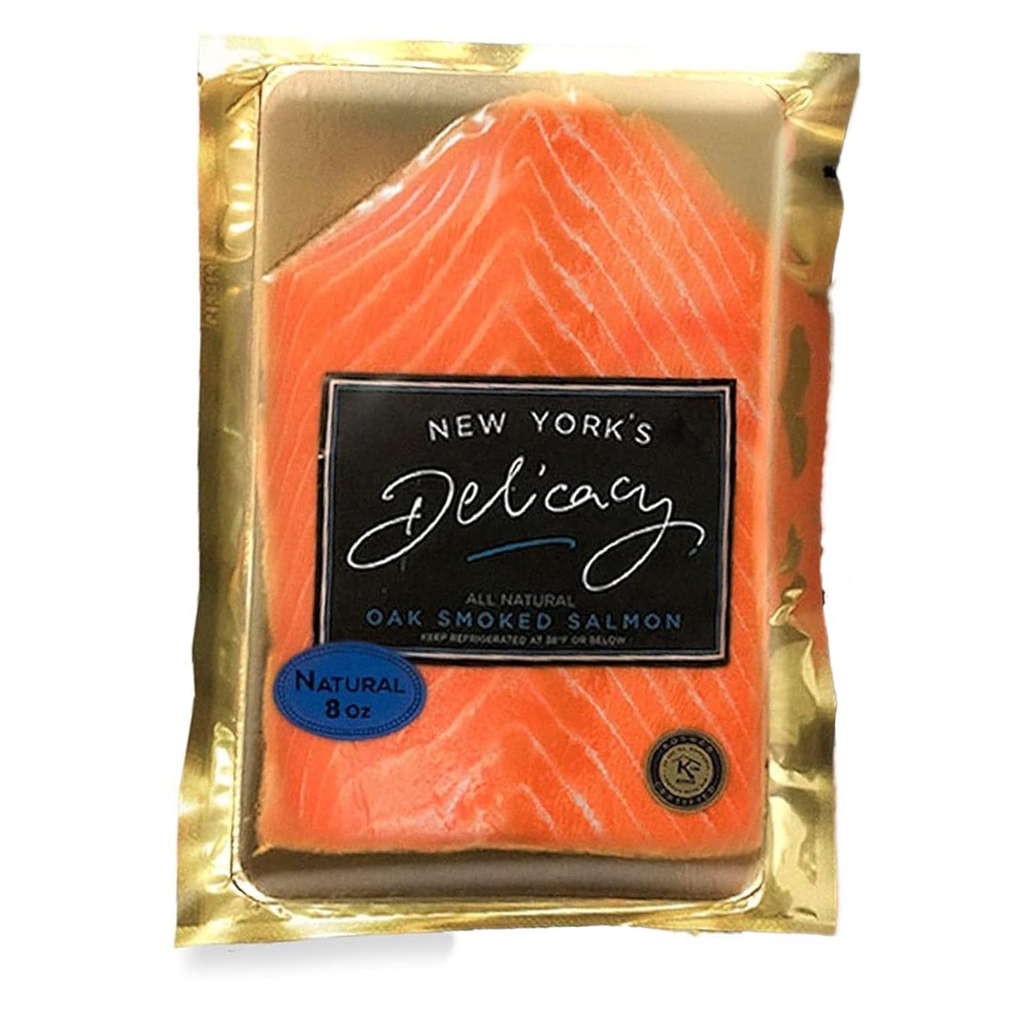 New Yorks Delicacy Smoked Salmon Nova - Pre-Sliced, Kosher, Gluten-Free - 8 Oz Pack