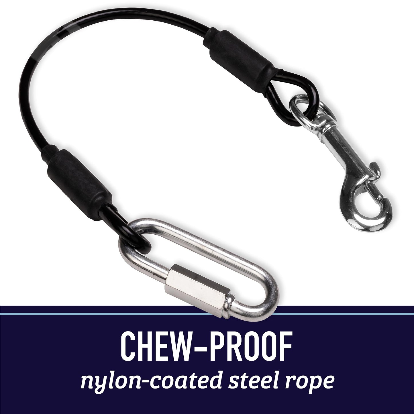 Leash Boss Dog Car Seat Belt Restraint - No-Chew Heavy Duty Car Seatbelt For Pets - 5 Sizes - Coated Steel Rope To Prevent Chewi