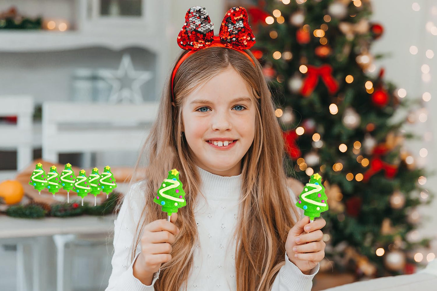 Fruidles Christmas Tree Lollipop, Mixed Fruit Flavor, 12 Individually Wrapped Candy Canes Suckers, Multi Color