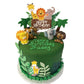 16 Pcs Safari Cake Topper Elephant Birthday Cake Toppers Jungle Animals Cakes Toppers 1St Birthday Decorations Woodland Animal T