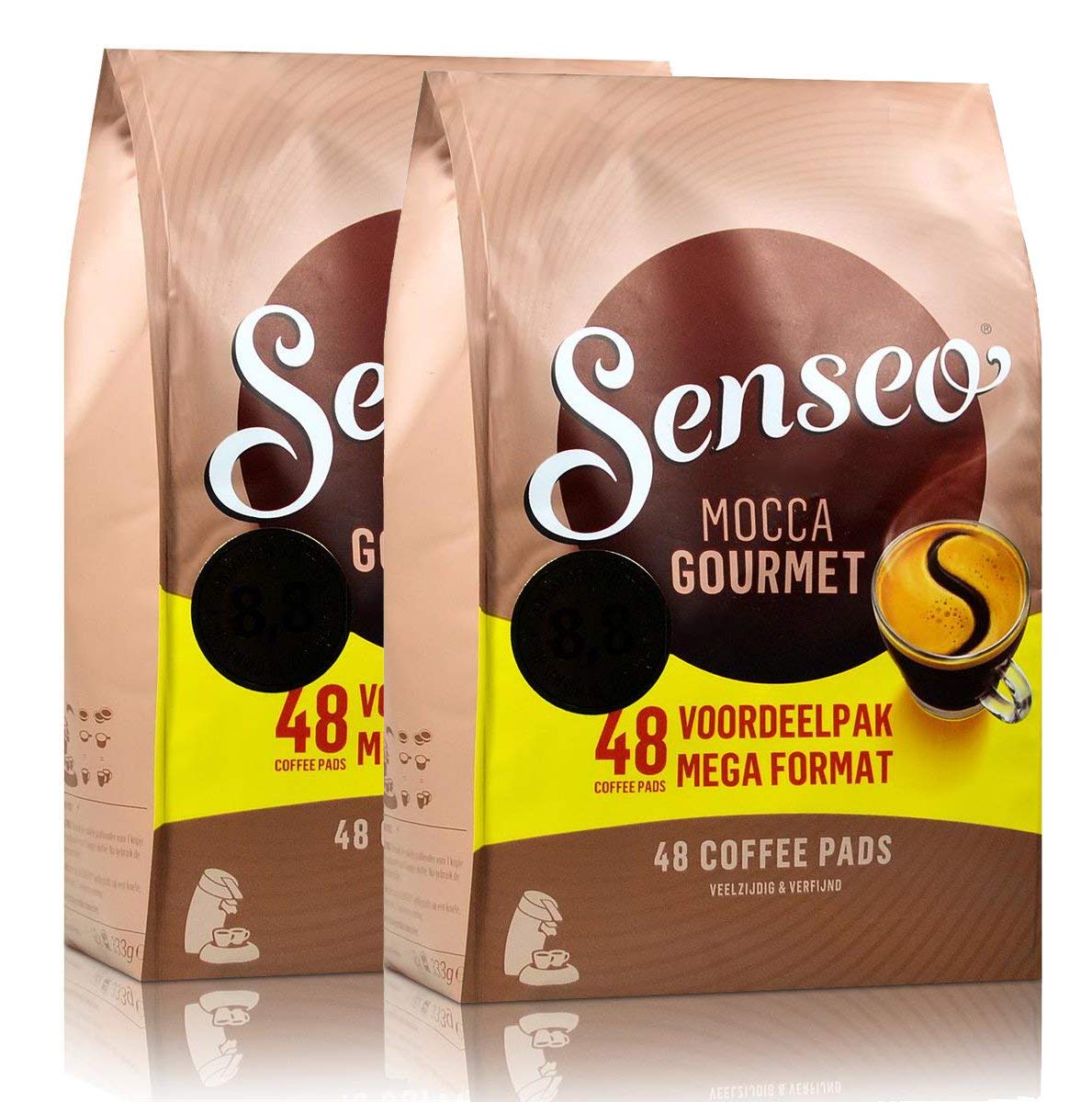 Senseo Mocca Gourmet Light Roast Coffee Pods, 96 Count, Silky Flavor, Compatible with PeleCom Machine