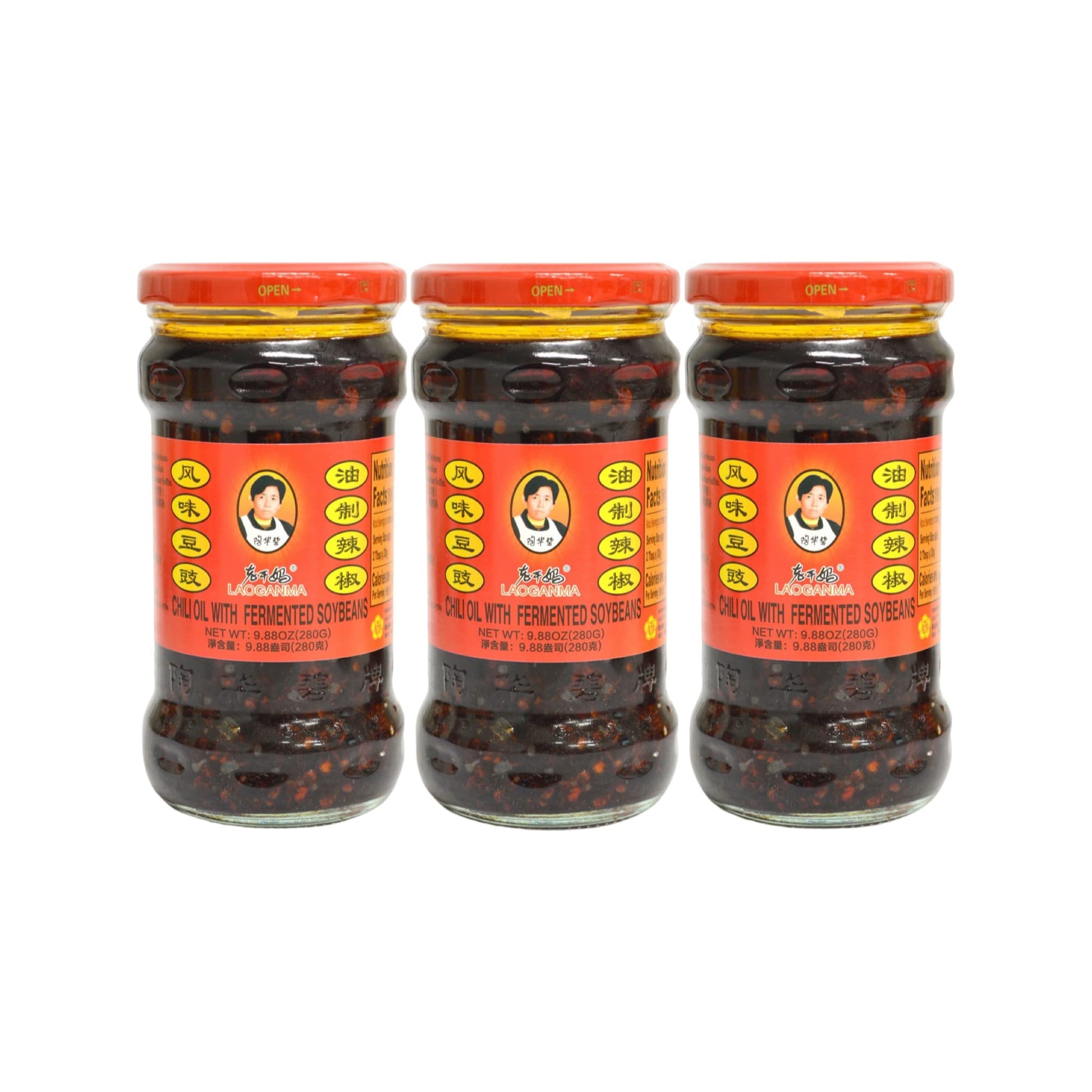 Laoganma Chili Oil With Fermented Soybeans 老乾媽風味豆豉 9.88 Oz. (Pack Of 3)