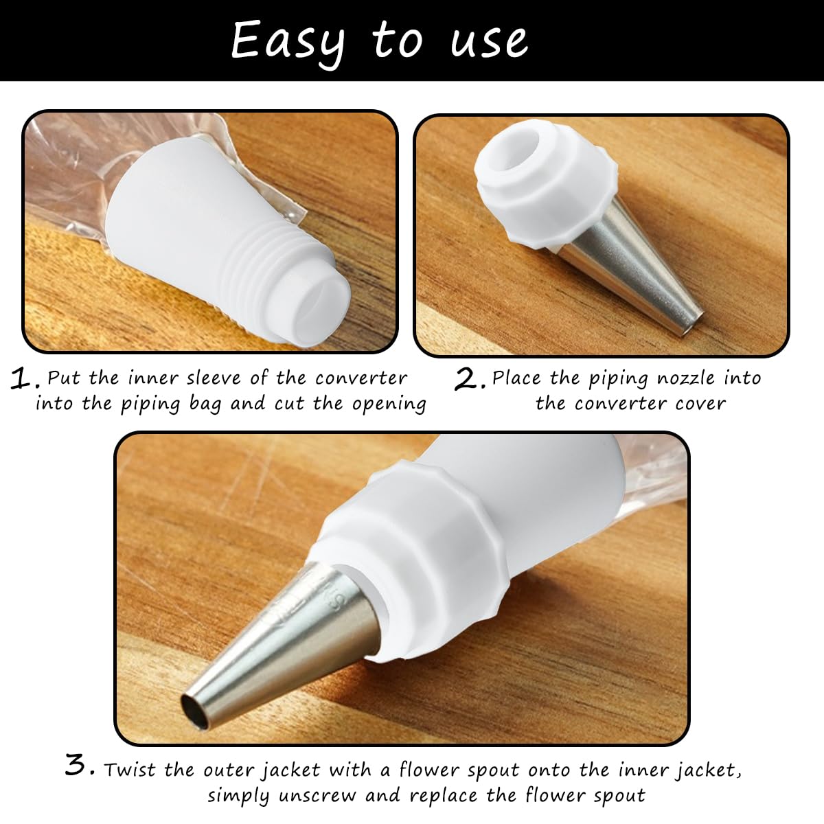 20 Pcs Couplers For Piping Bags Plastic Standard Couplers Cake Decorating Coupler Pipe Tip Coupler For Cake Cupcake Pastry Decor