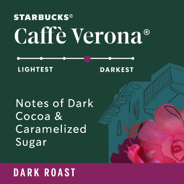 Starbucks K-Cup Coffee Pods, Dark Roast Coffee, Caff Verona For Keurig Coffee Makers, 100% Arabica, 1 Box (22 Pods)