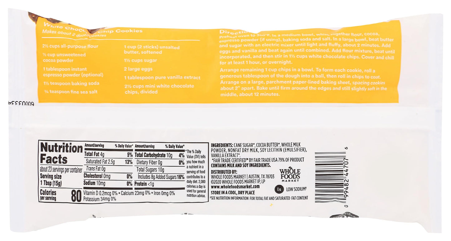 365 by Whole Foods Market Mini White Chocolate Baking Chips, 12 Ounce, White, Perfect for Baking and Snacking