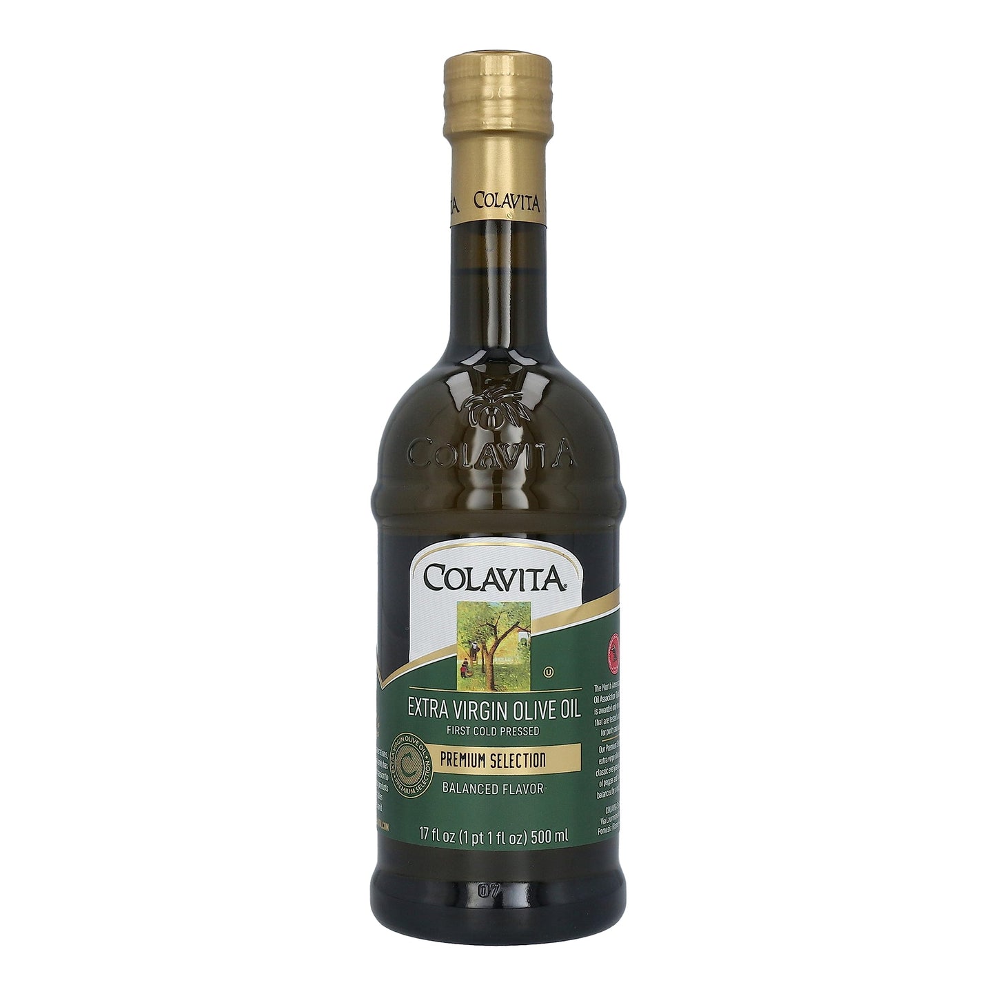 Extra Virgin Olive Oil - Colavita - enhanced S - First Cold Pressed EVOO - 17oz Glass Bottle