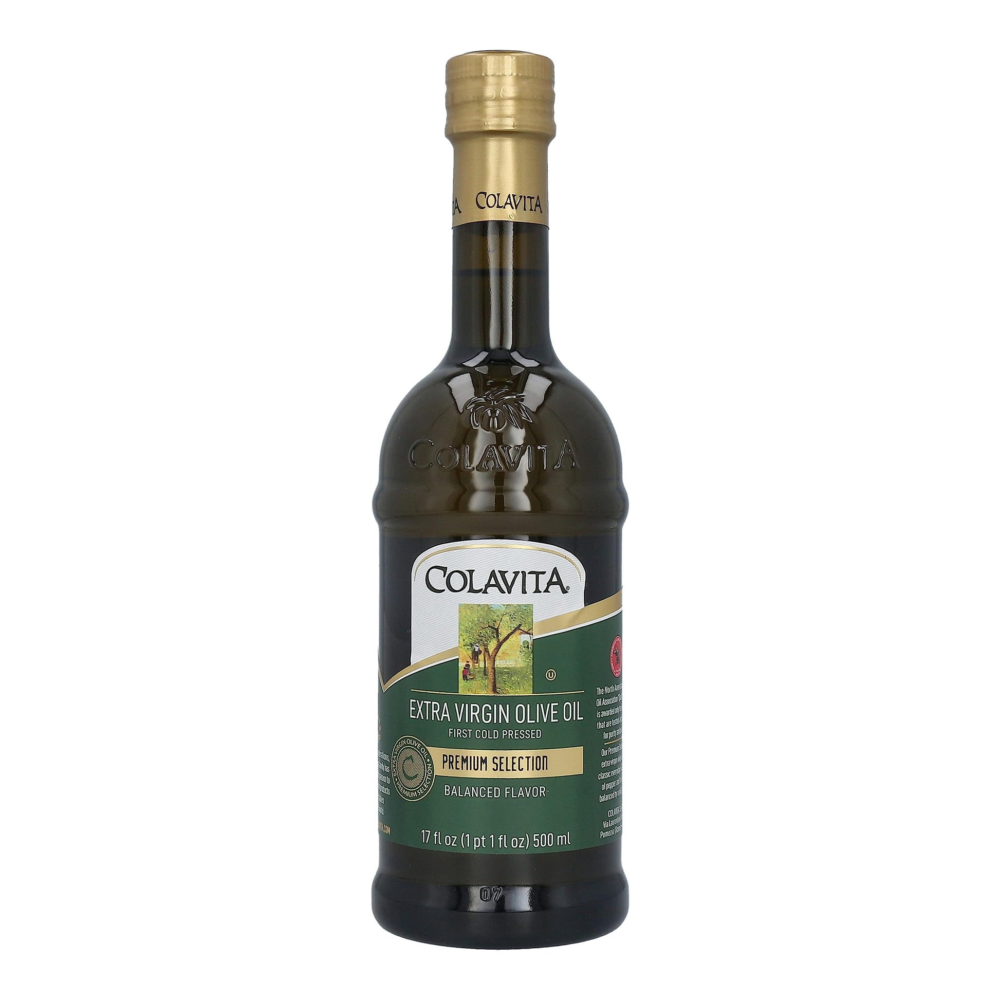 Extra Virgin Olive Oil - Colavita - enhanced S - First Cold Pressed EVOO - 17oz Glass Bottle