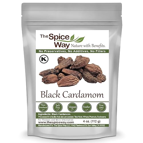 The Spice Way Black Cardamom - (4 Oz) Bulk Whole Black Pods