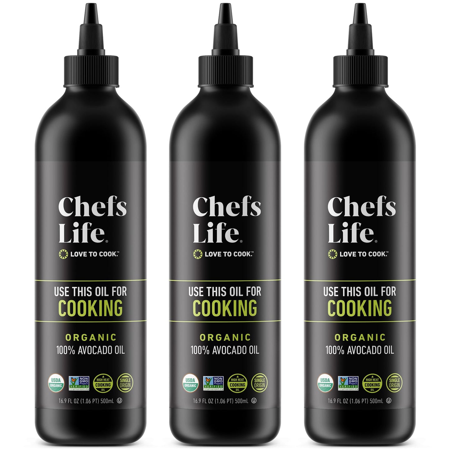Chefs Life Organic Avocado Oil - Organic Avocado Oil For Cooking, Avocado Oil Organic for Dressing, Dipping, Drizzle, 100% Pure,