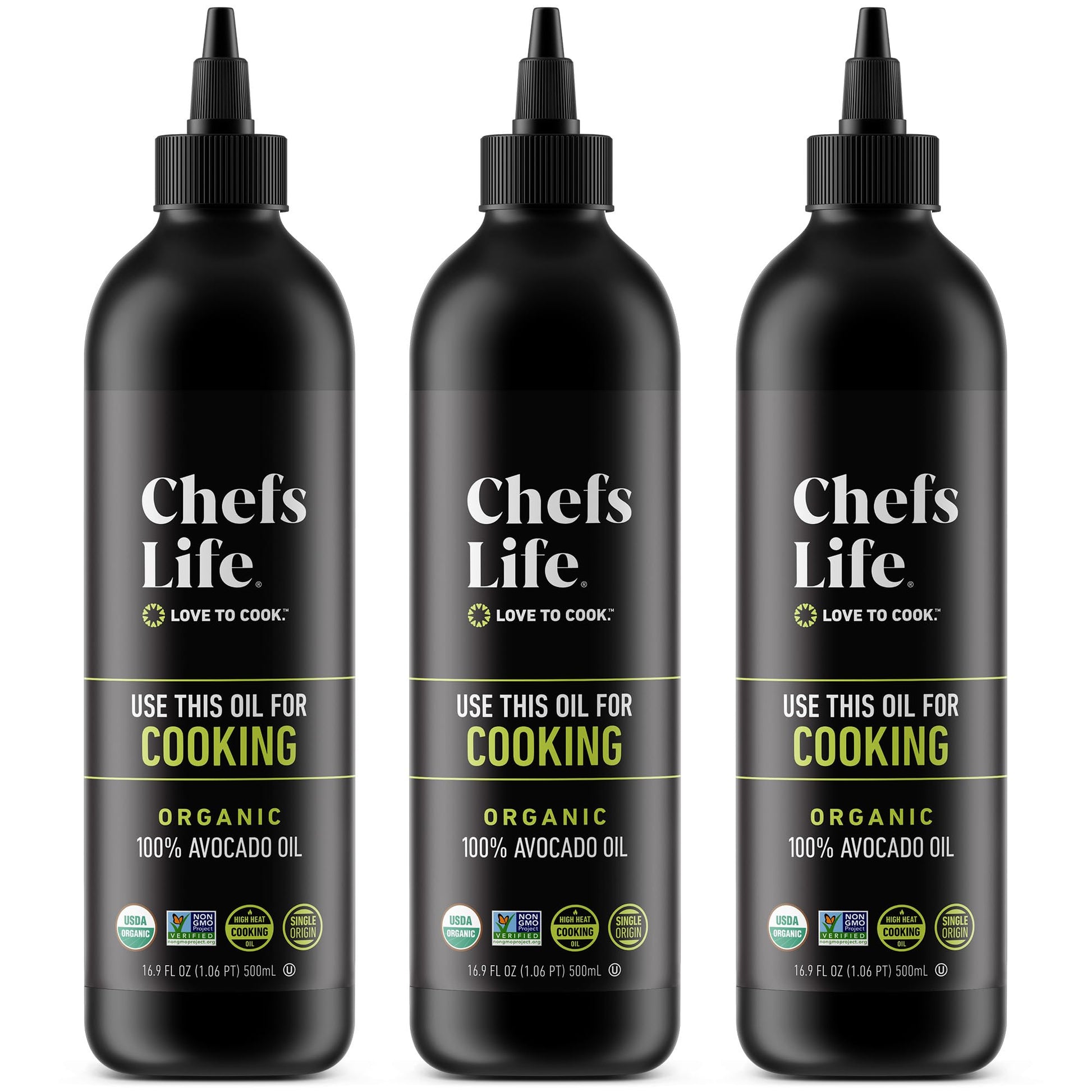 Chefs Life Organic Avocado Oil - Organic Avocado Oil For Cooking, Avocado Oil Organic for Dressing, Dipping, Drizzle, 100% Pure,