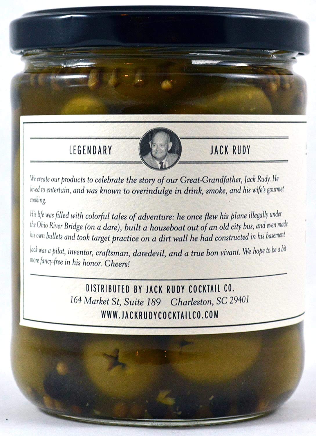 Jack Rudy Cocktail Co Vermouth Marinated Green Pitted Olives - 16 Fl Oz