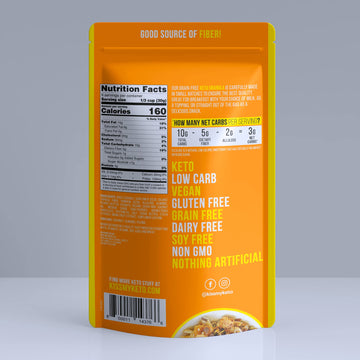 Kiss My Keto Granola Cereal - Peanut Butter Chocolate Keto Granola Low Carb Cereal (2G-Net) Low Sugar Granola (1G) - Grain Free
