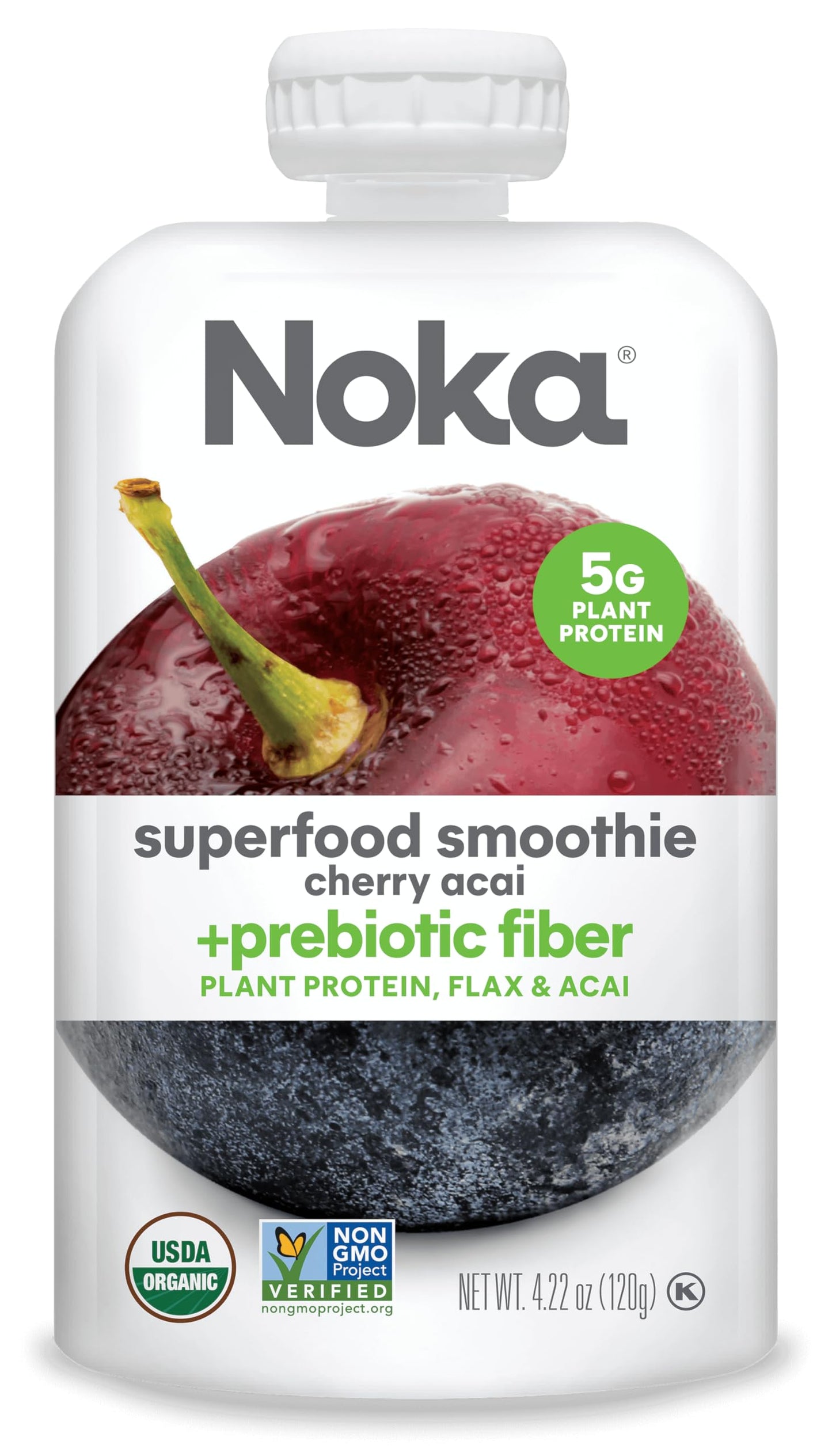 NOKA Organic Cherry Acai Superfood Smoothie, 4.22 OZ