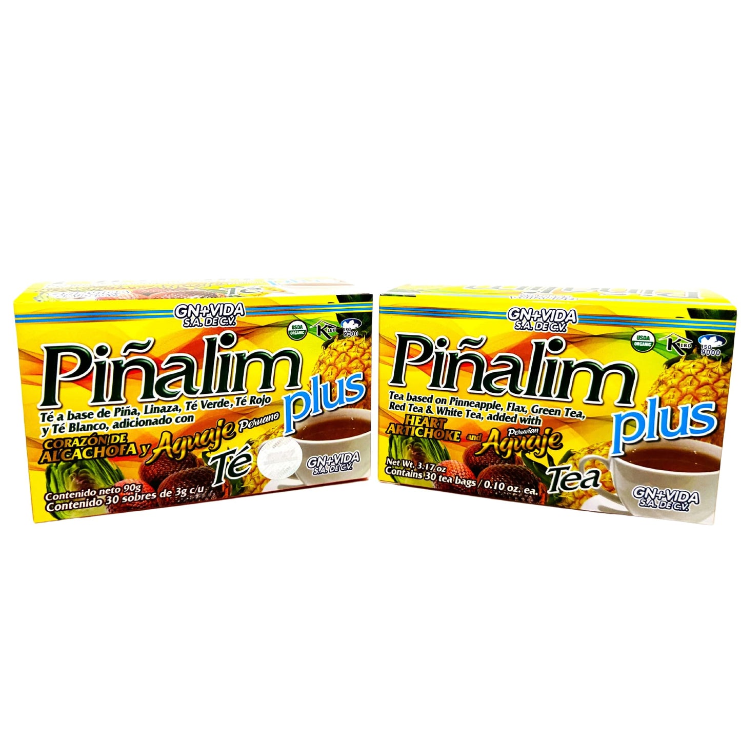 GN+Vida Pinalim Plus Tea, Antioxidant Formula, Caffeine Free, Cleanse Digestive Tea, Pack of 2, 60 Ct.