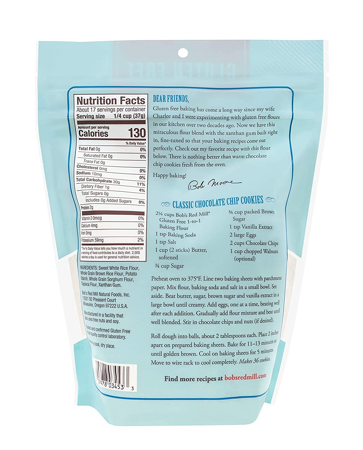 Bob'S Red Mill 1 To 1 Baking Flour, Gluten Free, 44 Ounces (Pack Of 4)