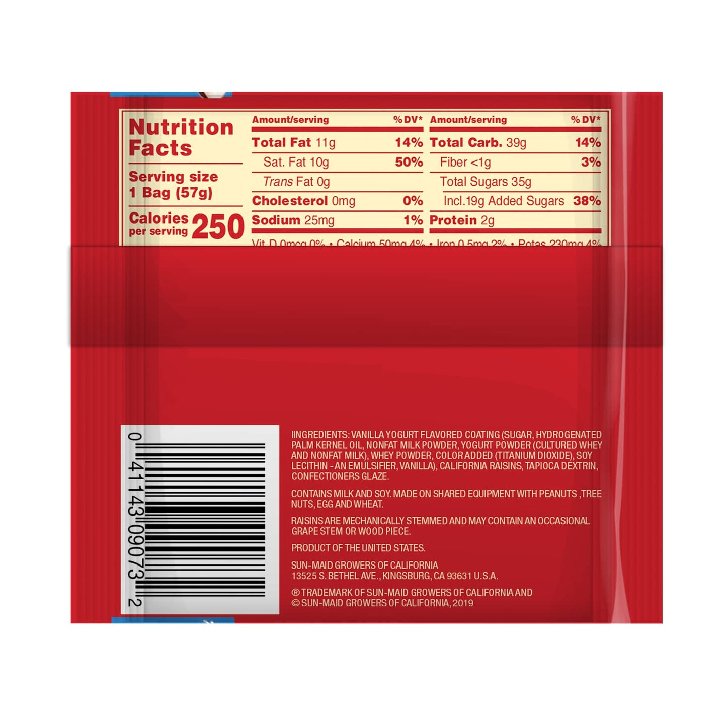 Sun-Maid Vanilla Yogurt Coated Raisins - (80 Pack) 0.5 Oz Mini Snack-Size Box - Yogurt Covered Dried Fruit Snack For Lunches And