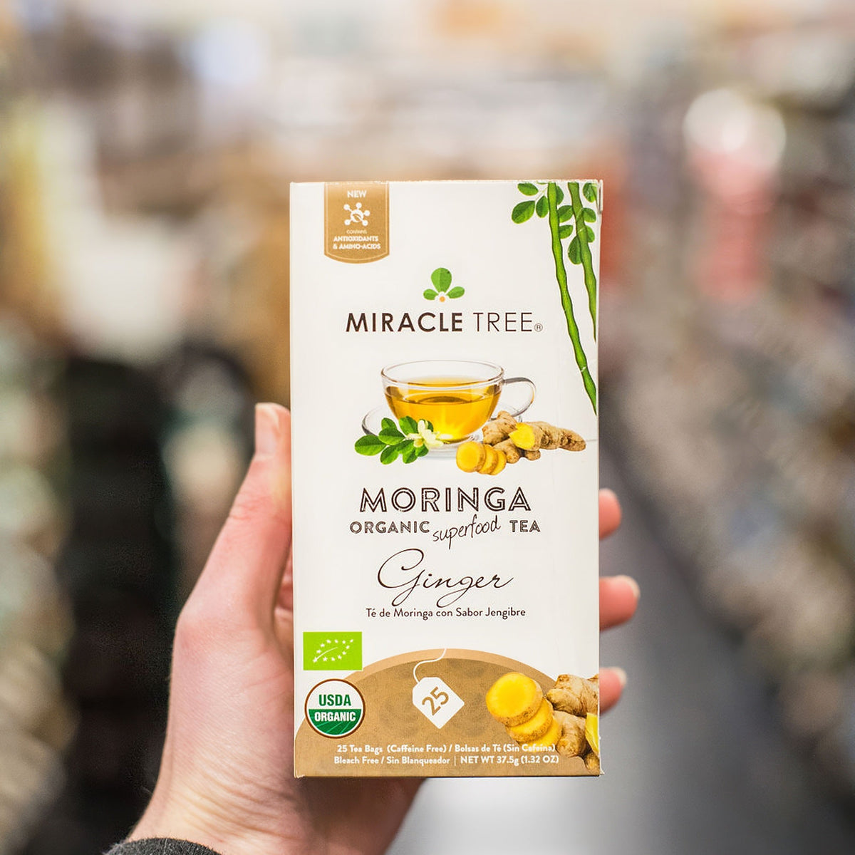 Organic Moringa Tea - Ginger - Caffeine-Free Herbal Tea
