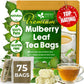 Premium Mulberry Leaf Tea Bags. No Sugar, No Caffeine, No Gluten, Vegan.