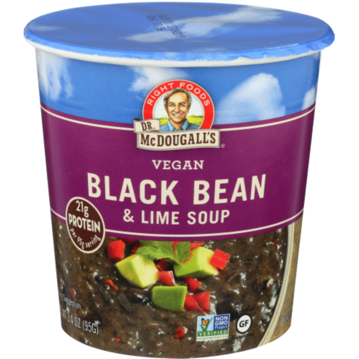 Dr Mcdougalls, Soup Bgcup Blk Bean & Lim, 3.4 Oz, (Pack Of 6)
