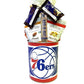 Philadelphia 76ers Gift Tin Basket - Officially Licensed NBA Snacks - Made in USA