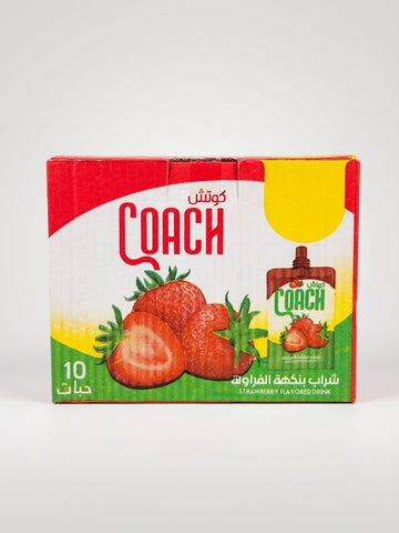 Coach Strawberry Flavored Drink 10 Pack - Juice Pouches for Kids