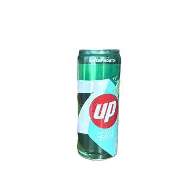 7UP Mojito Soda 330ml – Mint Lime Flavor Fizzy Drink (France)