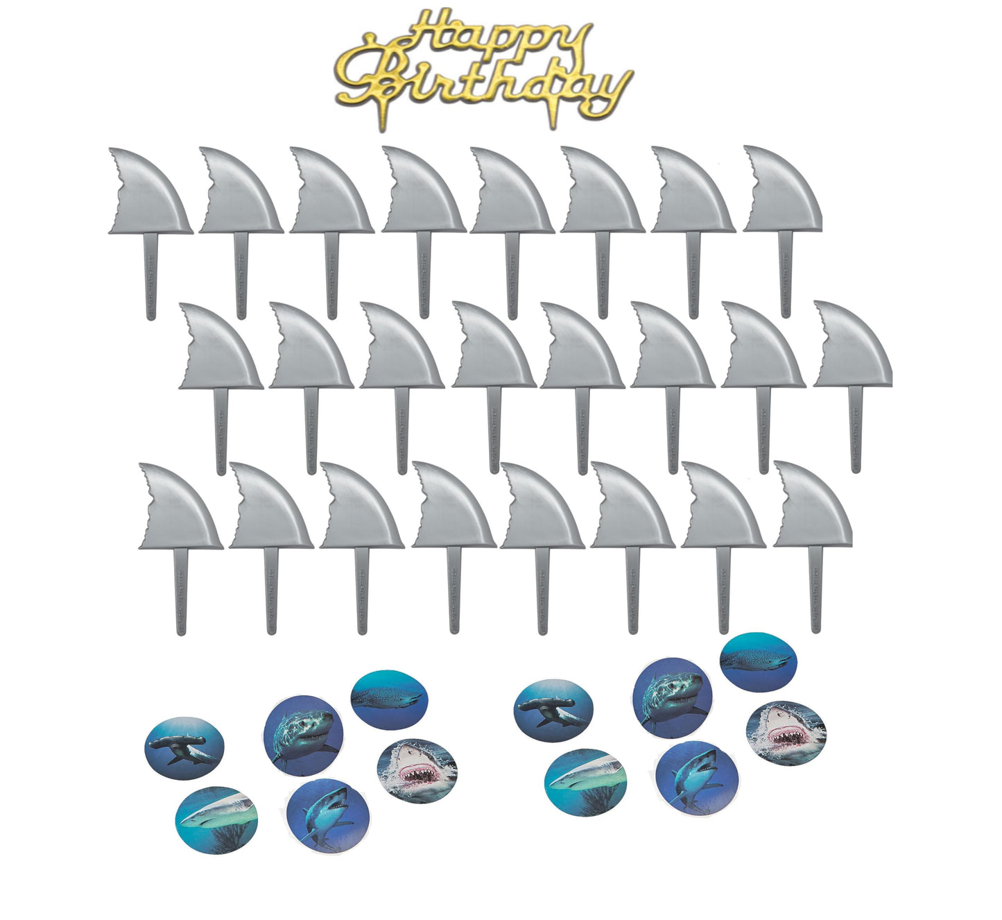 Small Shark Cupcake Kit (ideal for 24 cupcakes)