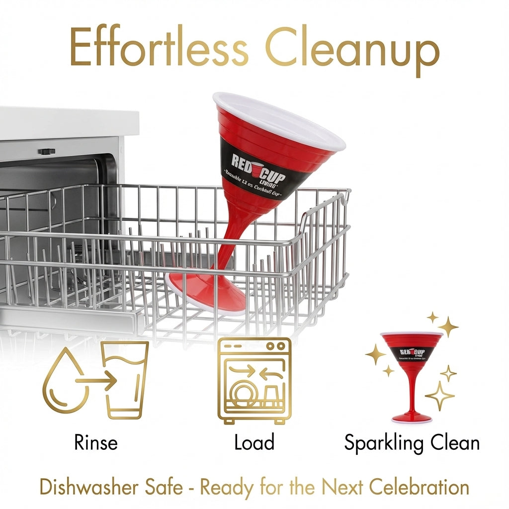 Redcupliving 12oz Reusable Double-Wall Cocktail Party Cups