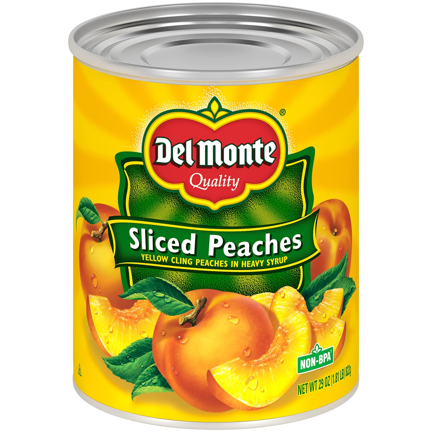 Del Monte Yellow Cling Sliced Peaches, Canned Fruit, 29 oz Can, 1.81 lb