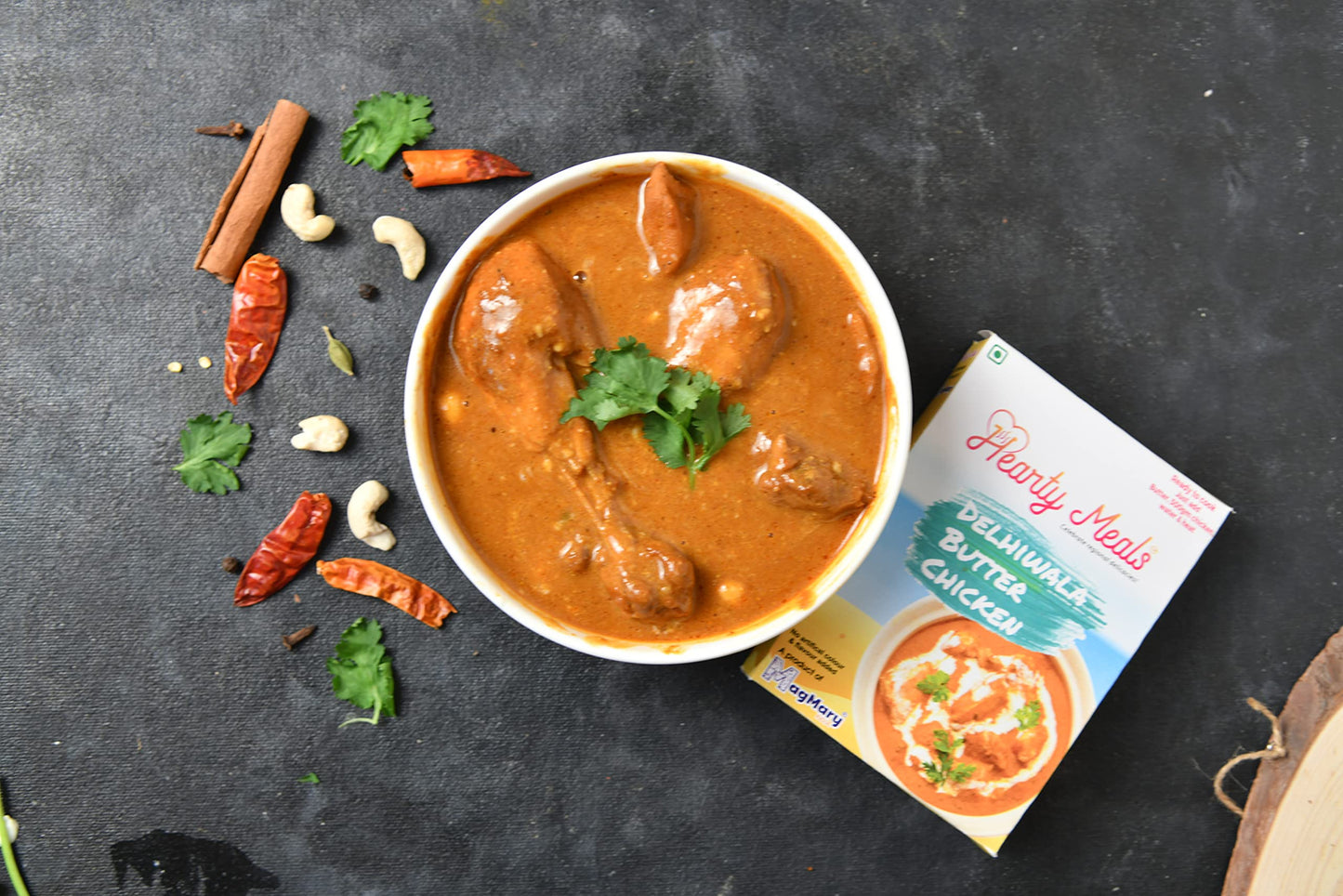 Hearty Meals Delhiwala Butter Chicken Cooking Mix, 110G | Instant Gravy Masala Mix Delhi Style | Ready In 20-25 Min | Serves 5-6