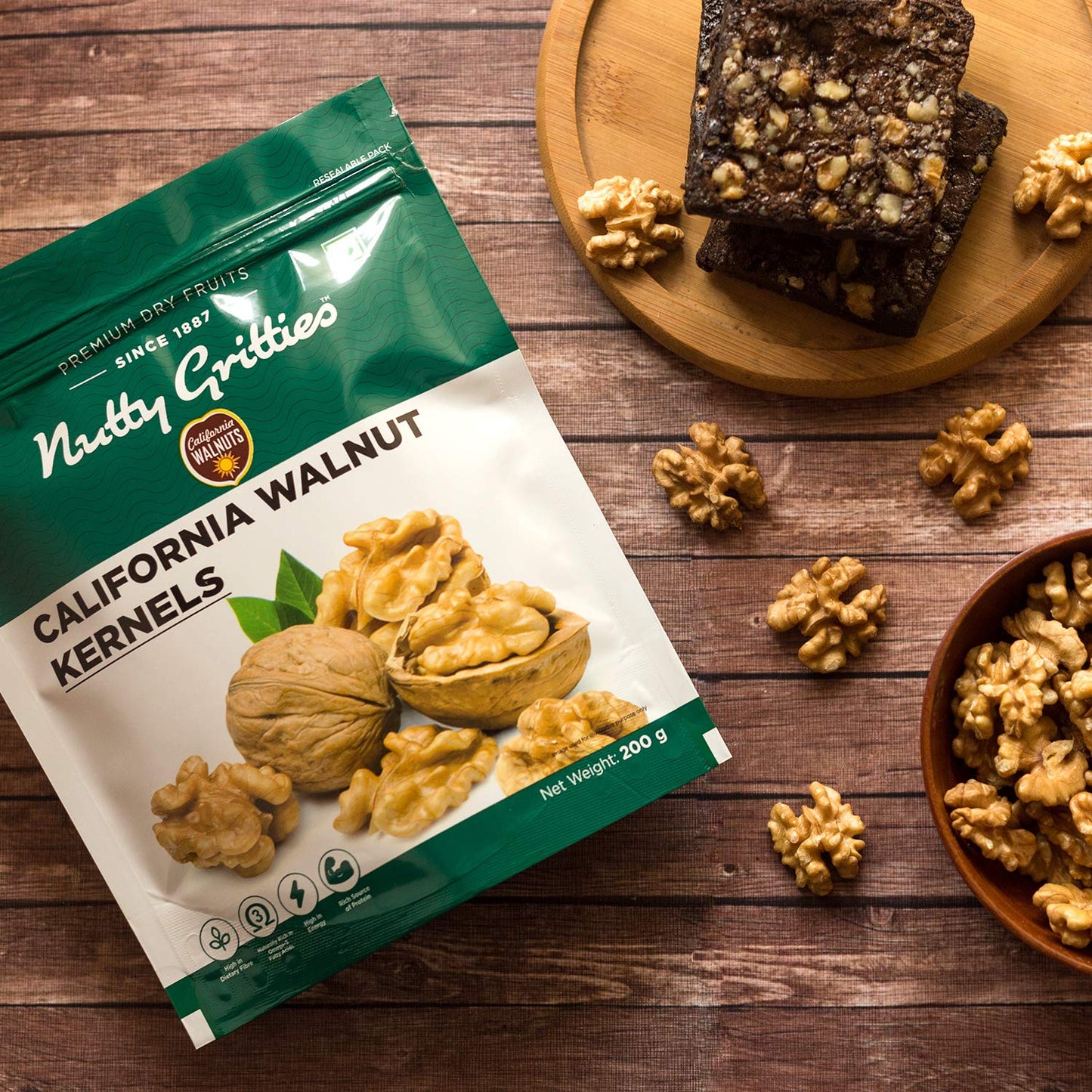 Nutty Gritties Californian Walnut Kernels, 223G