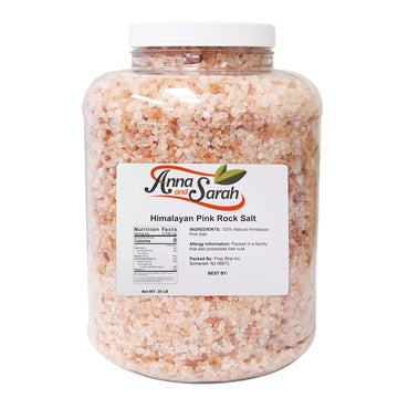 Anna And Sarah Himalayan Pink Salt 20 Lbs Coarse Bulk In Jar - Pure Gourmet Crystals - Himilian 100% Natural - Contains 84 Miner