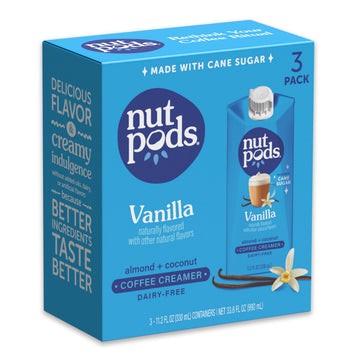 nutpods Vanilla Non Dairy Coffee Creamer, Sweetened with Organic Cane Sugar, Made from Almonds and Coconuts, Gluten Free, Non-GM