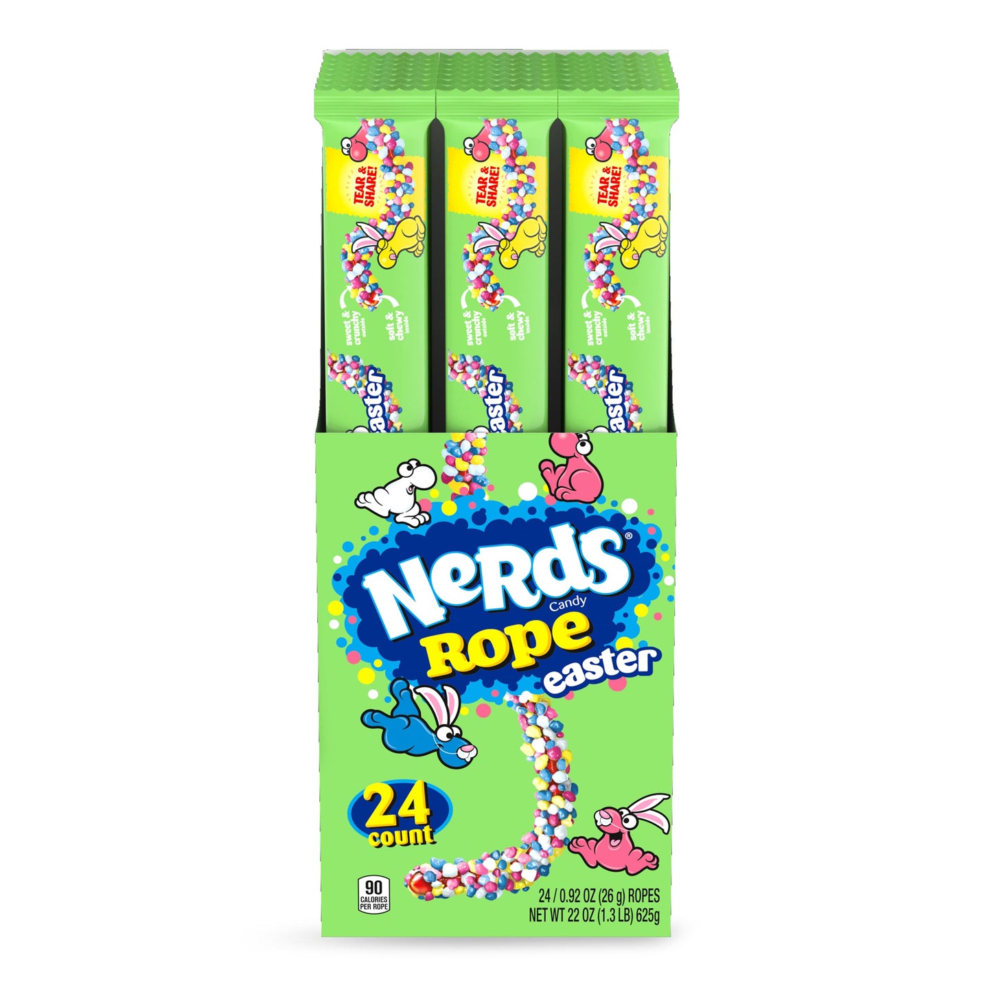 NERDS Hoppin Rope, Springtime Easter Candy, 0.92 oz (Pack of 24)