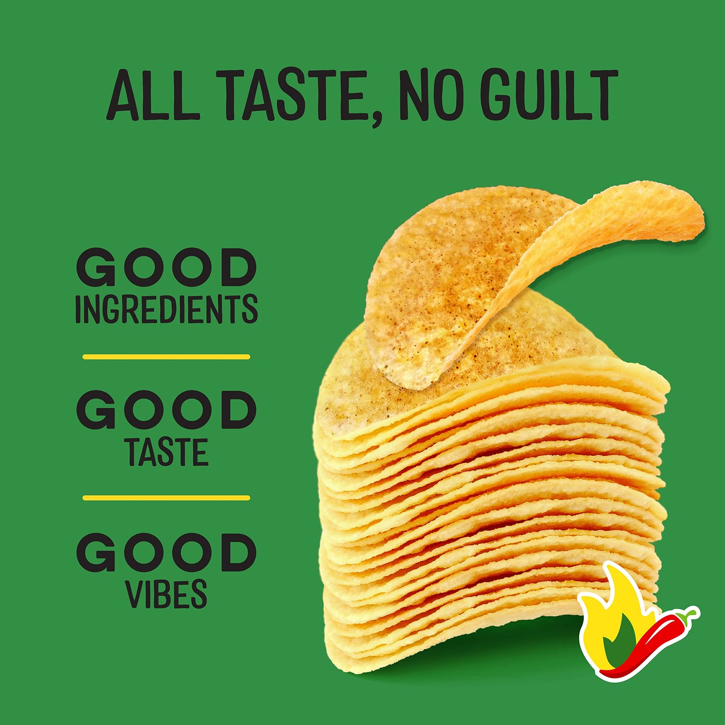 The Good Crisp Company, Spicy Jalapeno, Gluten Free Potato Chips (5.6 Ounce Canisters, Pack of 8), Non-GMO, Allergen Friendly, P
